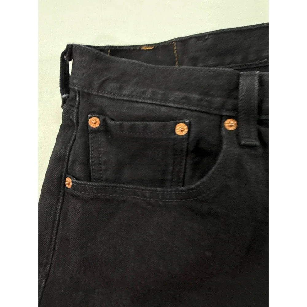 Levi's 501 Original Fit Jeans Mens W36 L36 Black Button Fly Straight Leg